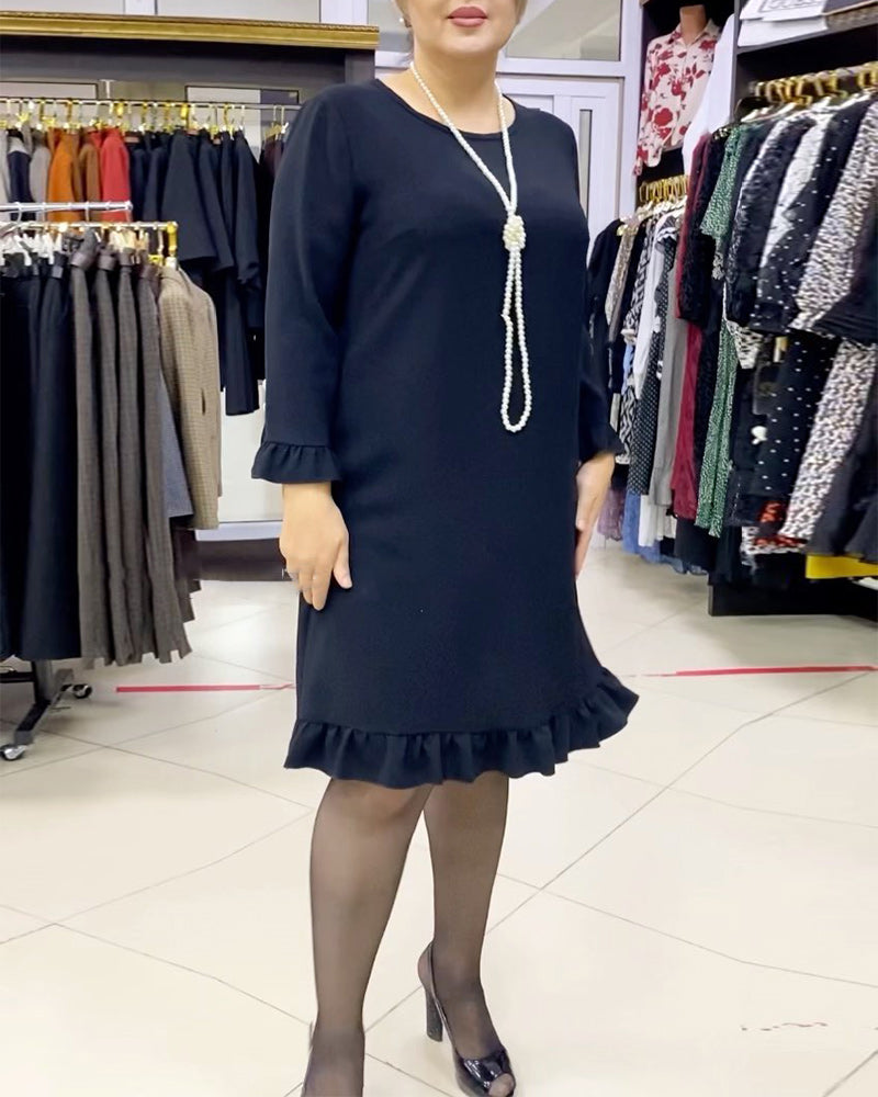 Patchwork volang enfärgad klänning