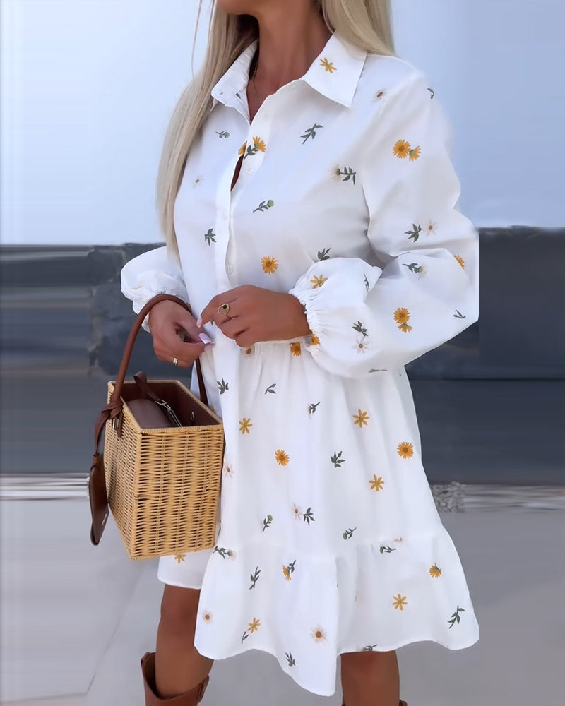 Klänning med lös passform och skjortkrage