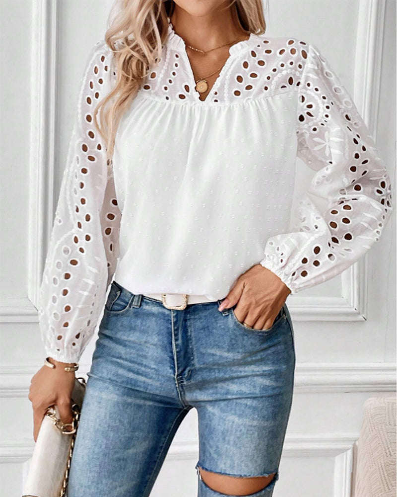 Ihålig enfärgad elegant topp