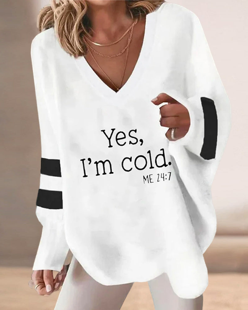 Randig topp med långa ärmar