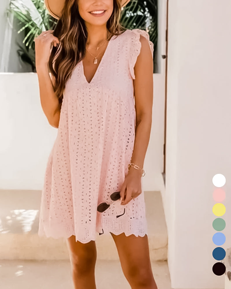 Klänning i spets ovanför knä