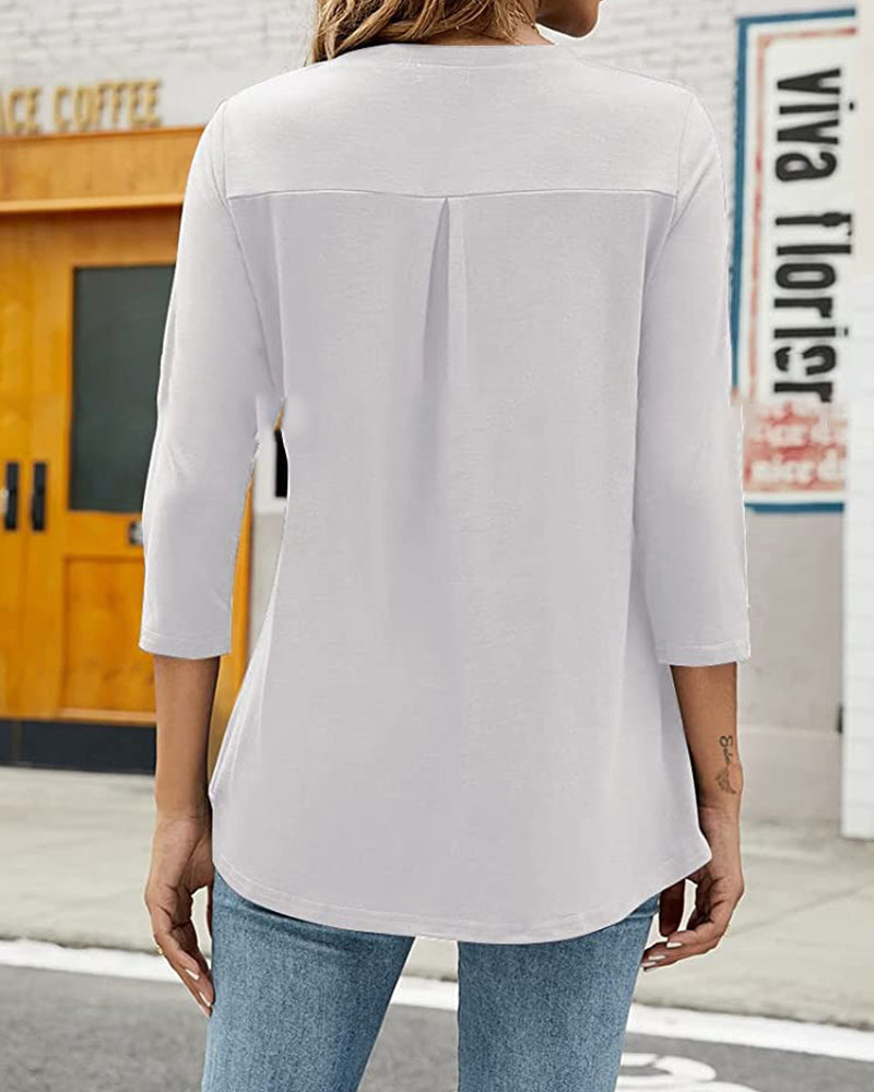 3/4-ärm affär casual topp
