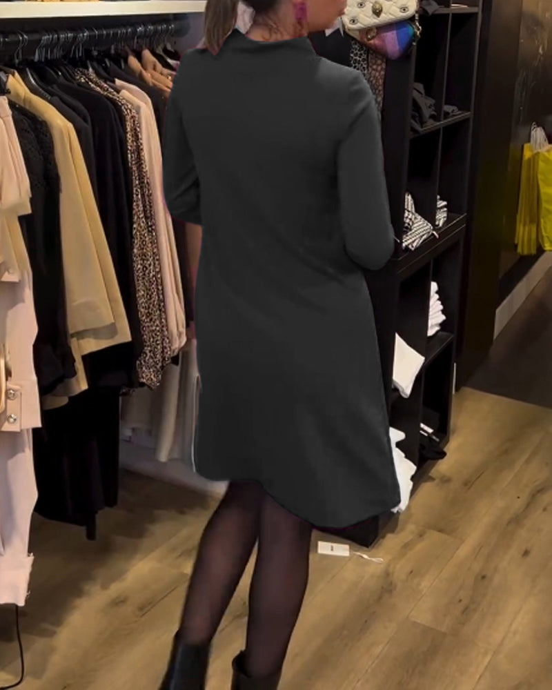 Elegant klänning med rund hals