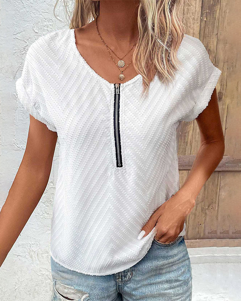 Enfärgad Kortärmad blus