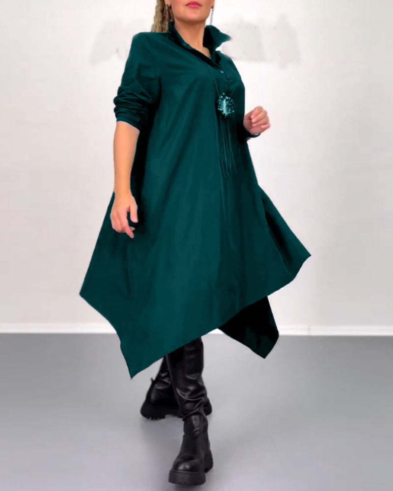 Enfärgad oregelbunden avslappnad klänning