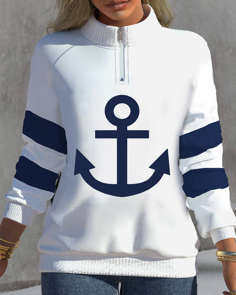 Tröja med hög halsad dragkedja