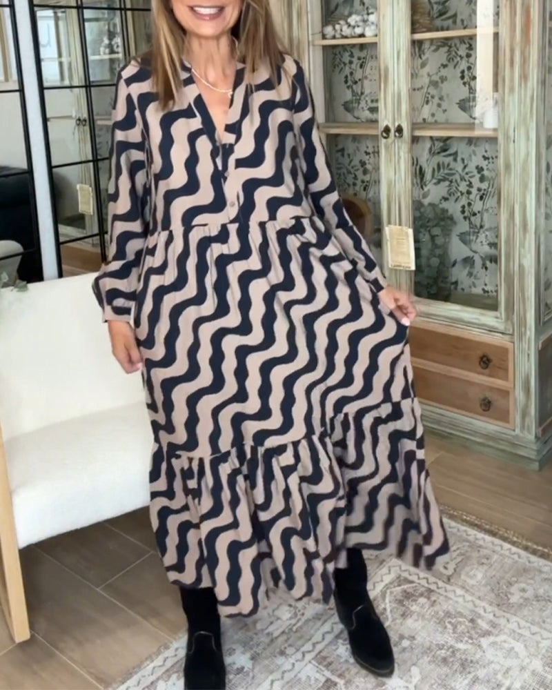 Lång lös klänning med tryck