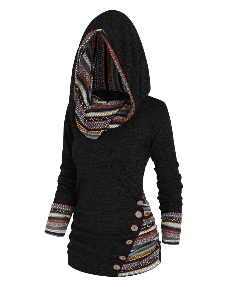 Kontrastfärgad Avslappnad hoodie