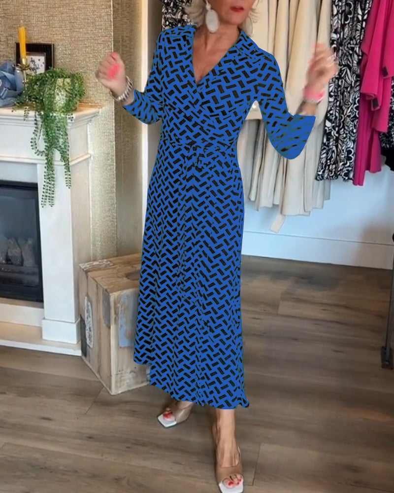 Klänningar med slimming funktioner och tryck