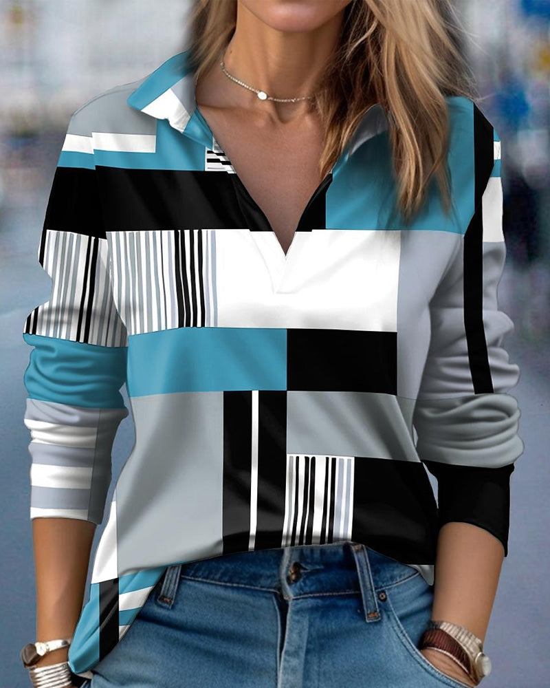 Geometriska blusar för kvinnor