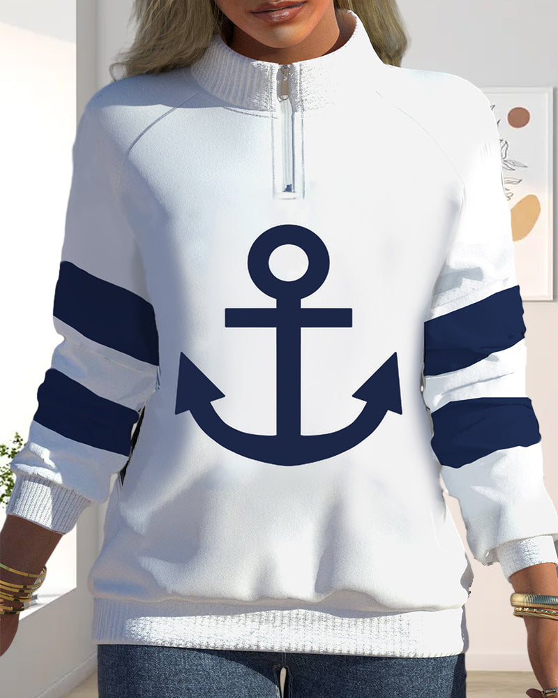 Tröja med hög halsad dragkedja