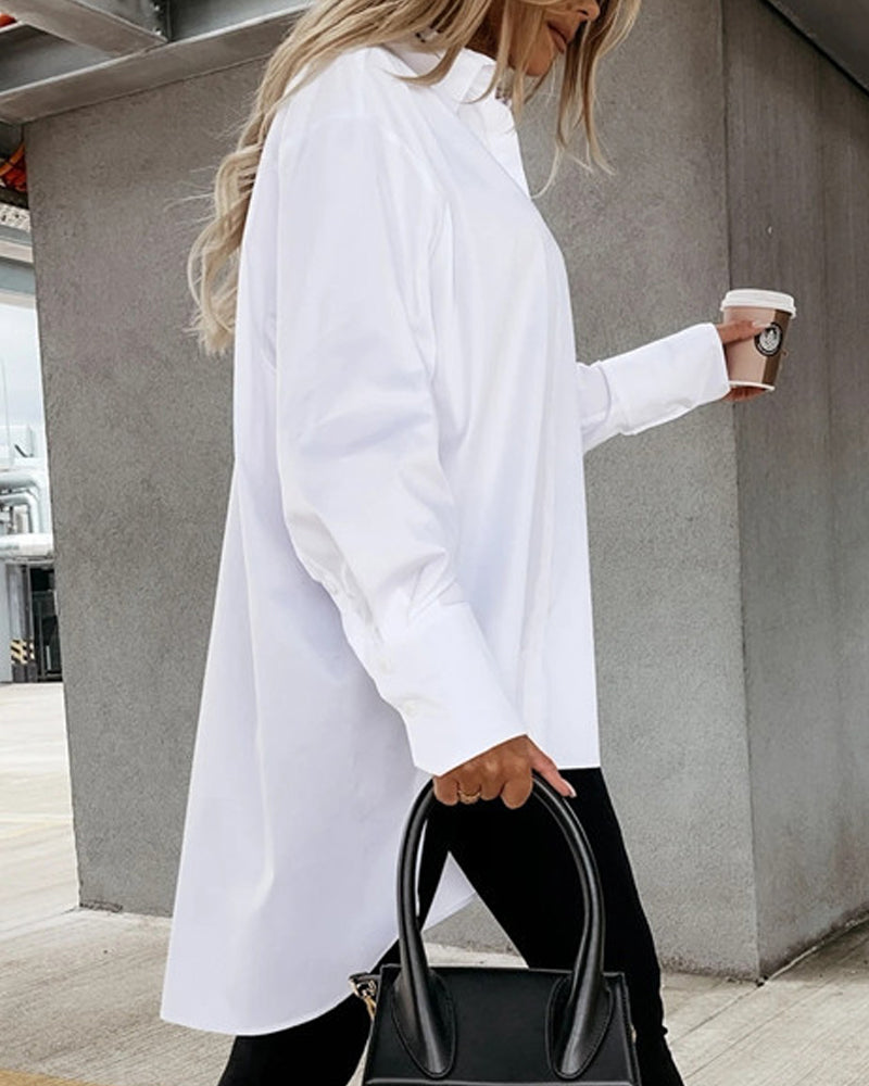 Oregelbunden långärmad blus