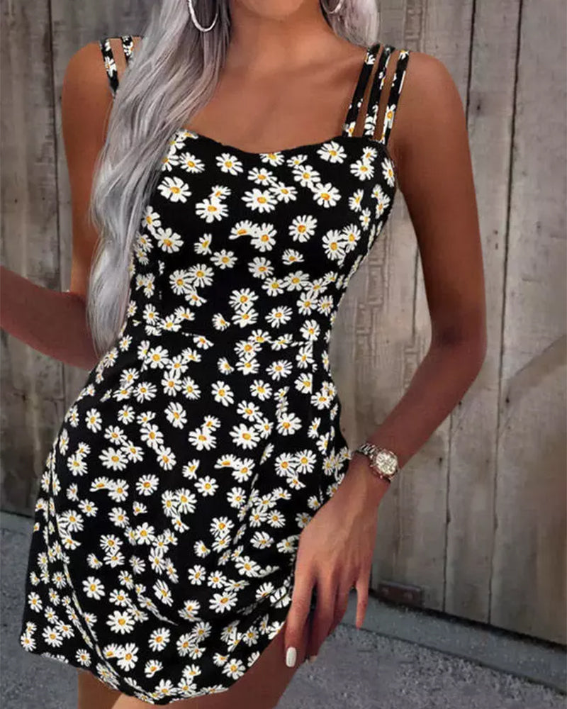 Slipklänning med blommönster