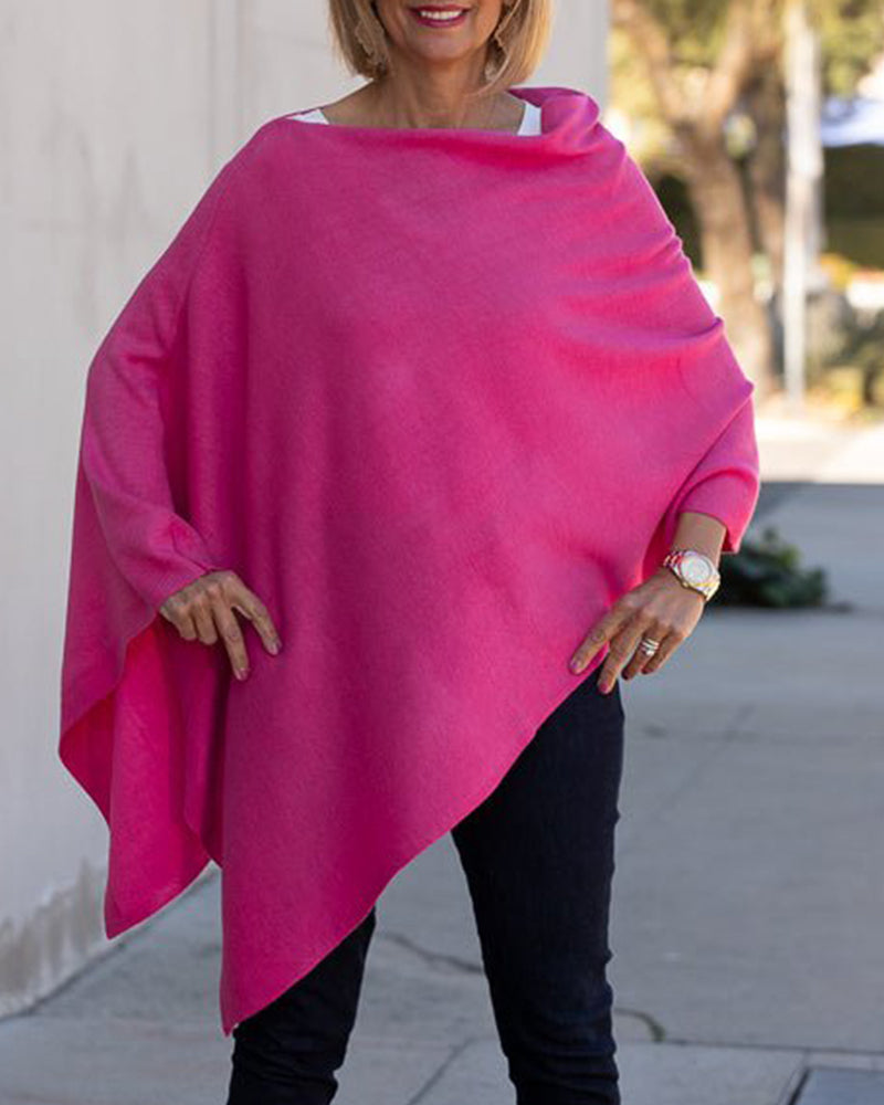 Fuchsia dragsnöre-poncho