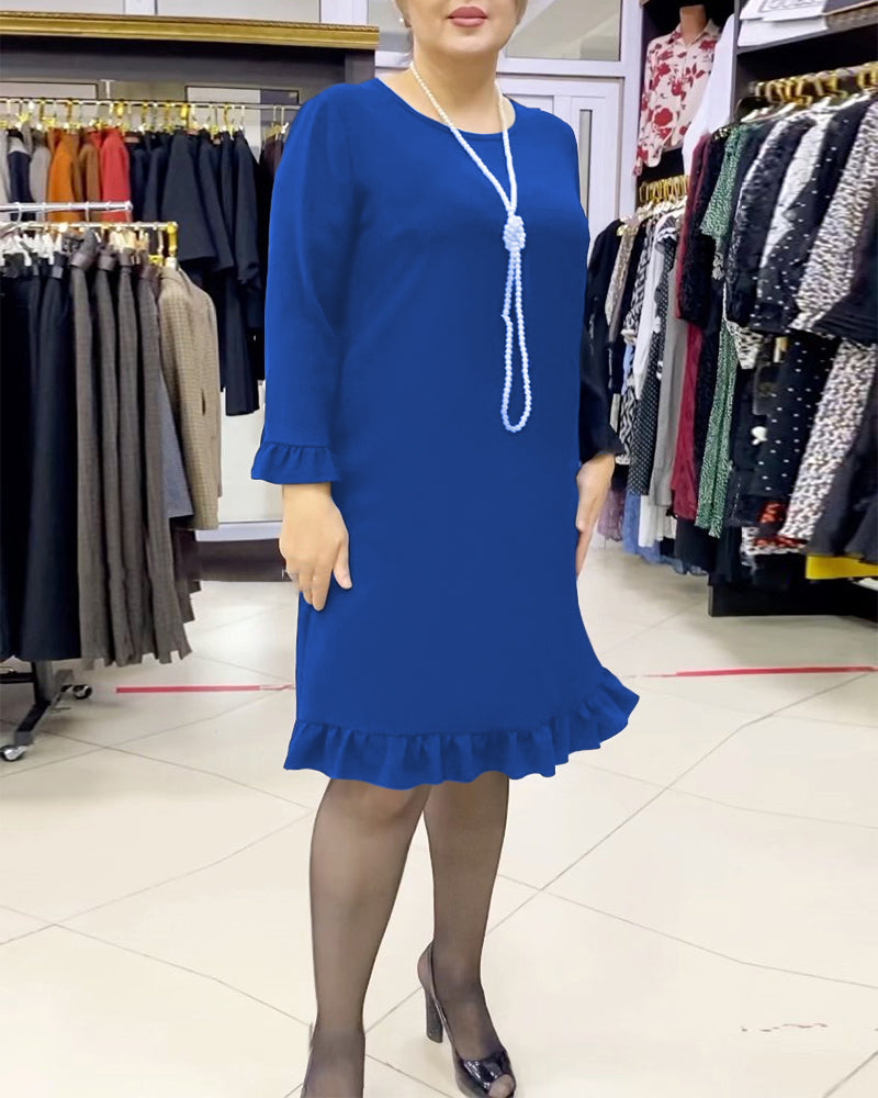 Patchwork volang enfärgad klänning