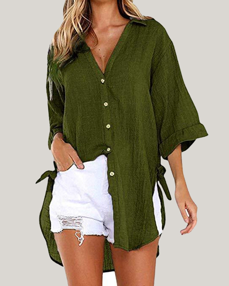 Skjorta med snörning