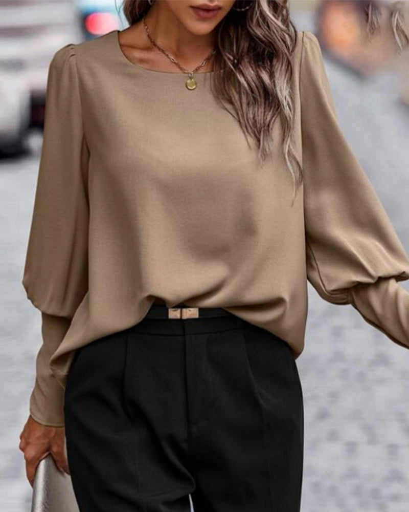 Enfärgad blus med lykthylsa