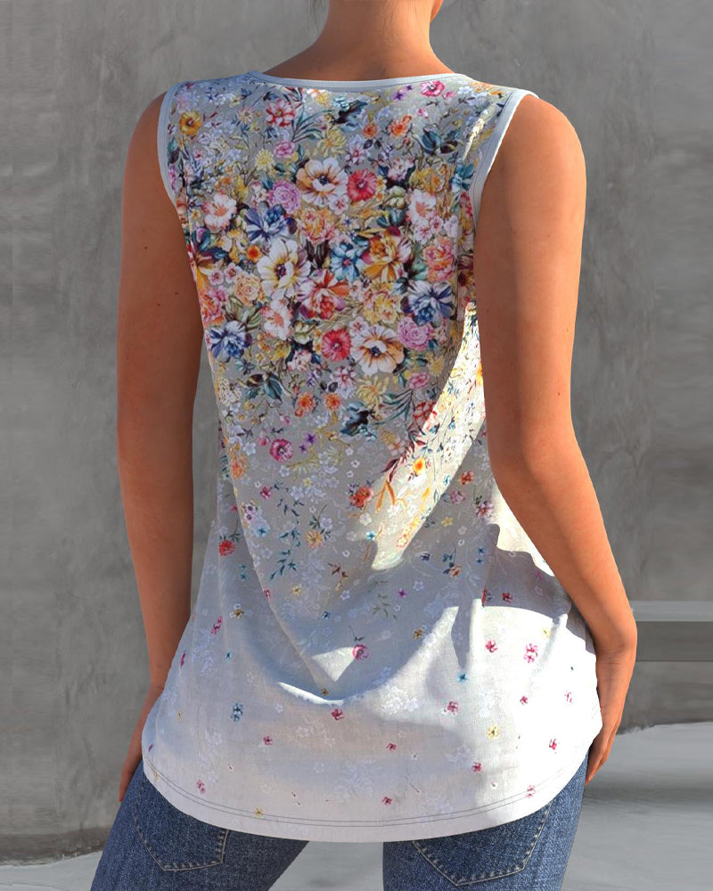Casual tank topp i blommönster