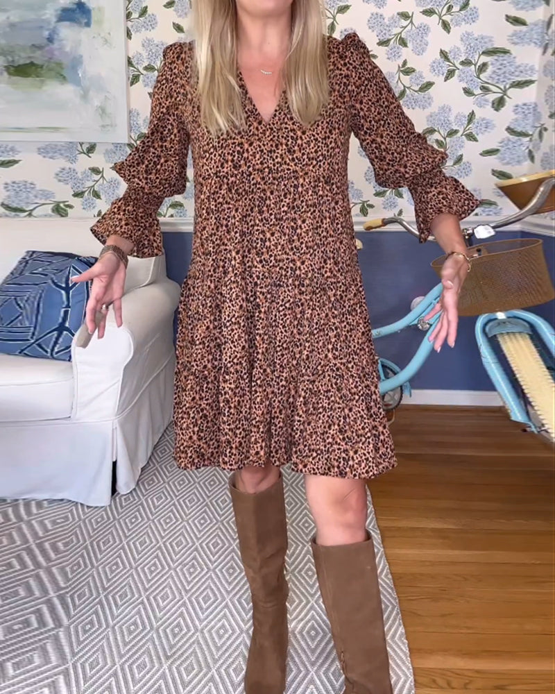 Leopardtryck lös klänning