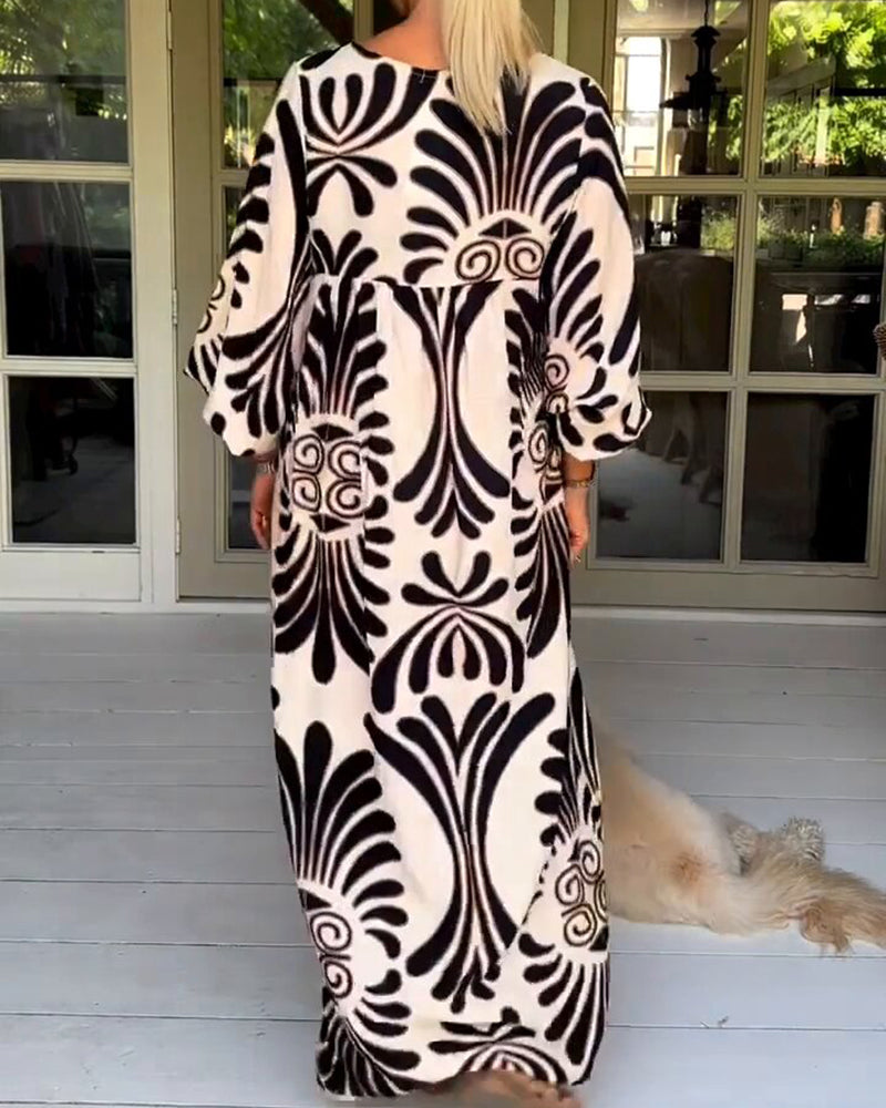 Elegant klänning med tryck