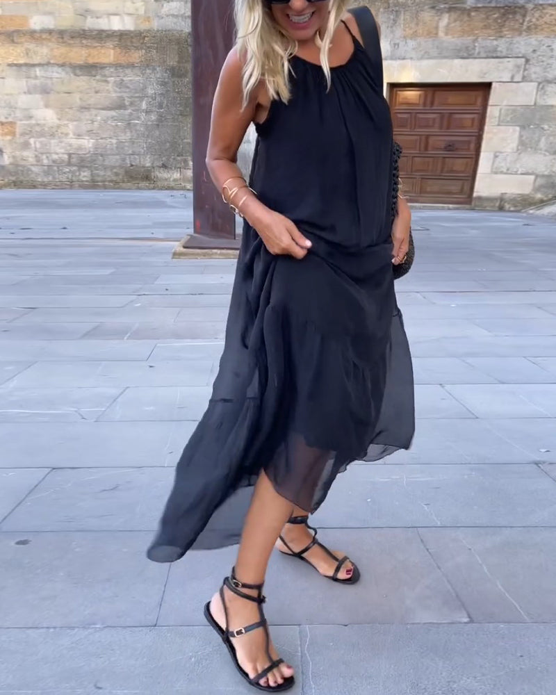 Elegant och flytande slipklänning