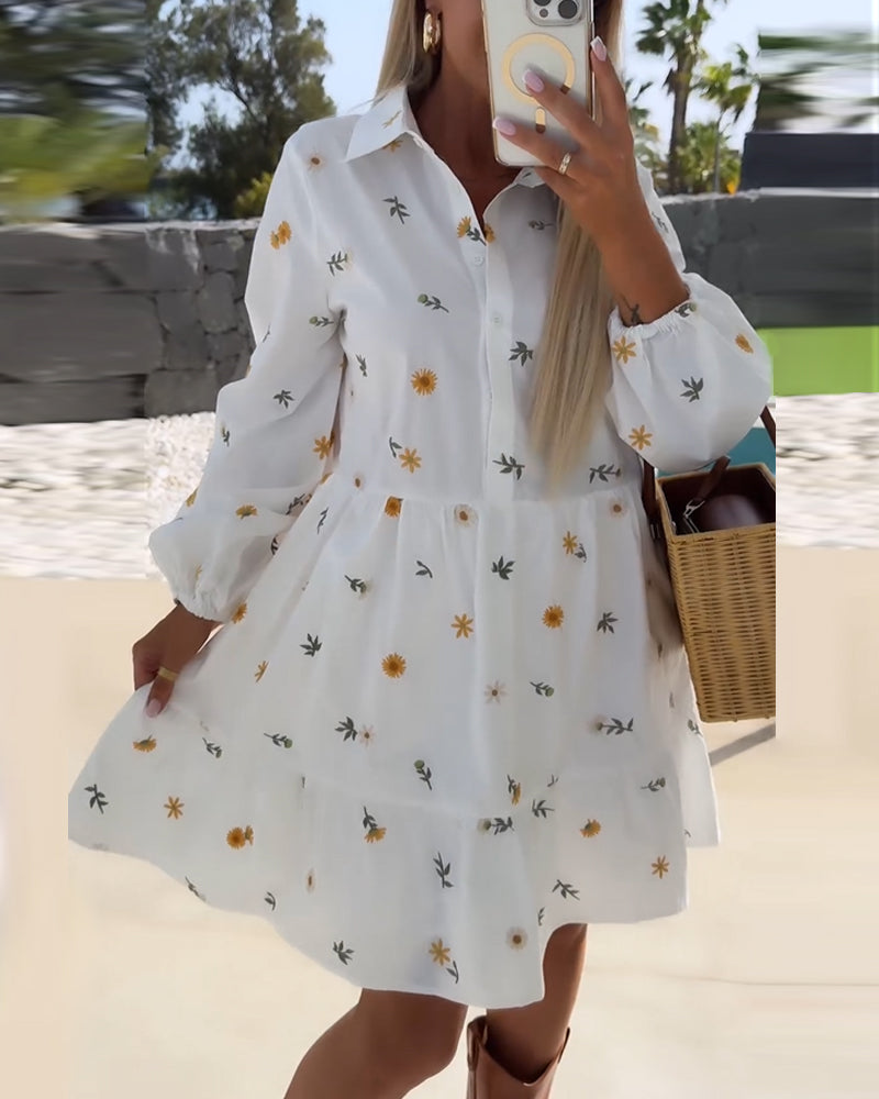 Klänning med lös passform och skjortkrage