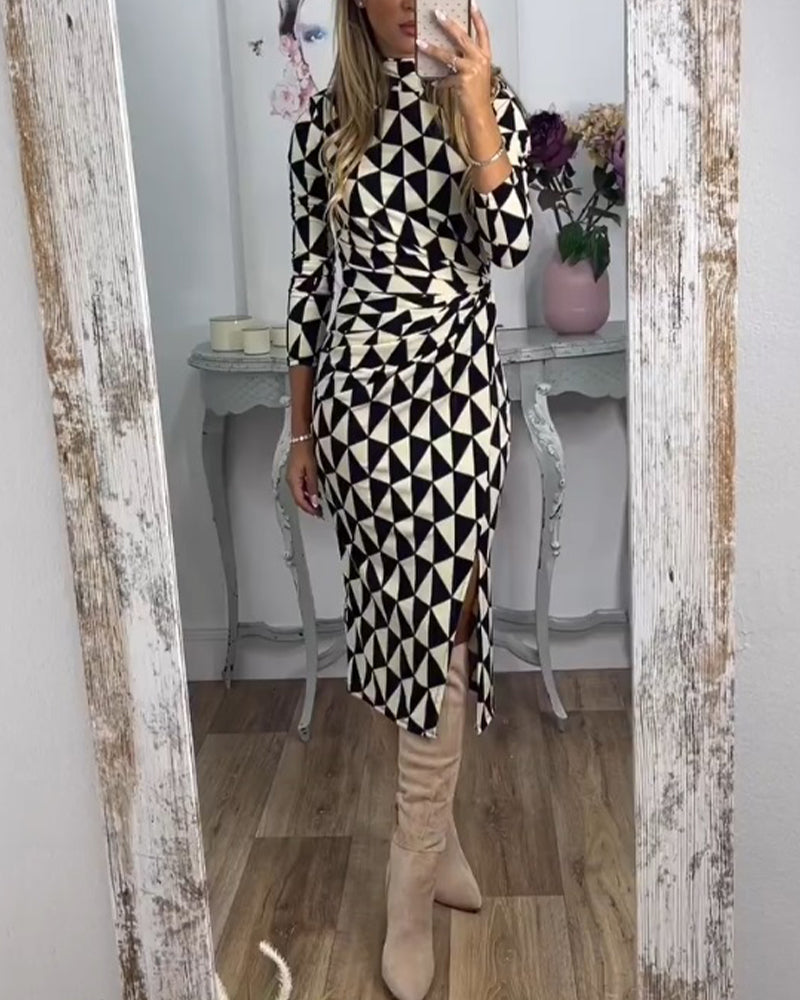 Bodycon Klänning med geometriskt tryck