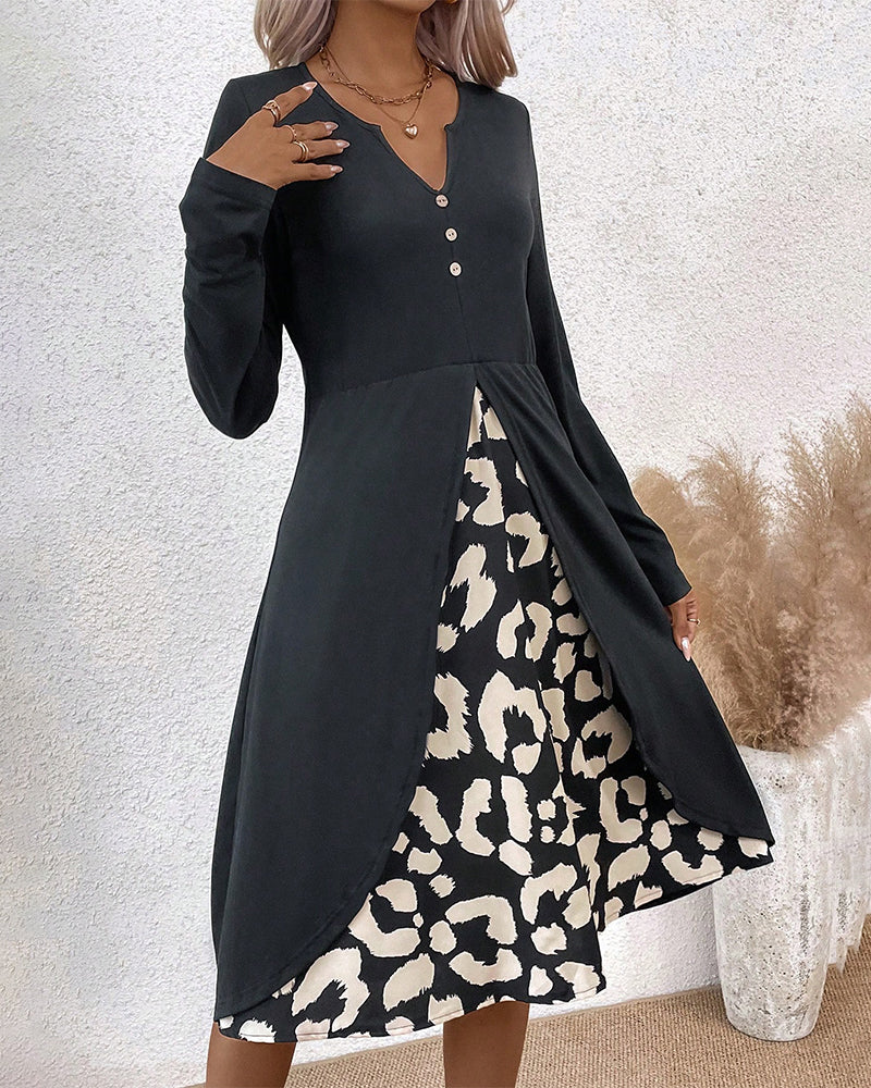 Lapptäcke tryckt avslappnad klänning