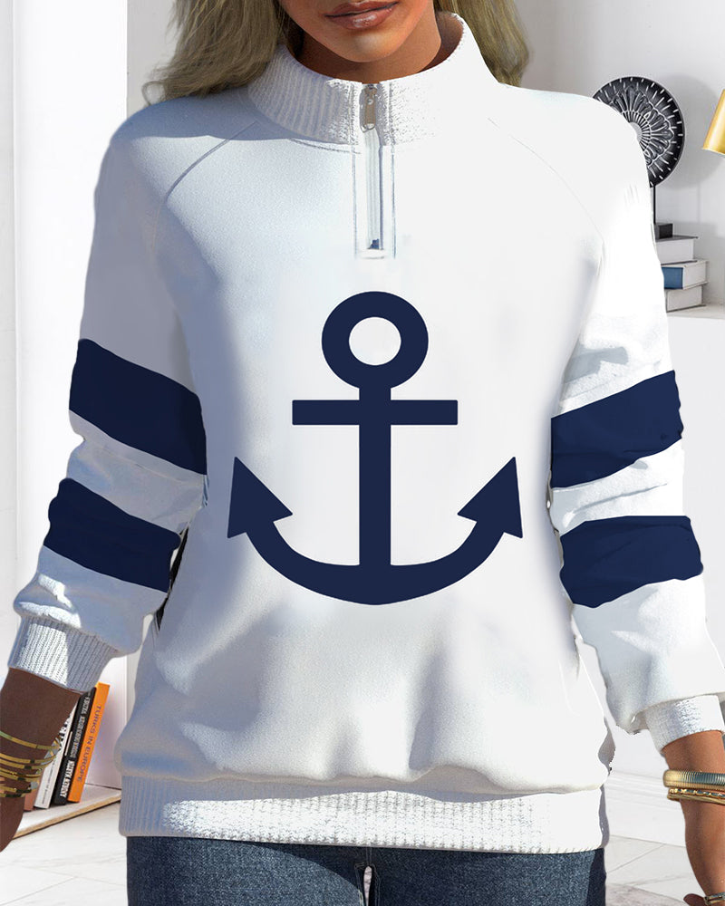 Tröja med hög halsad dragkedja