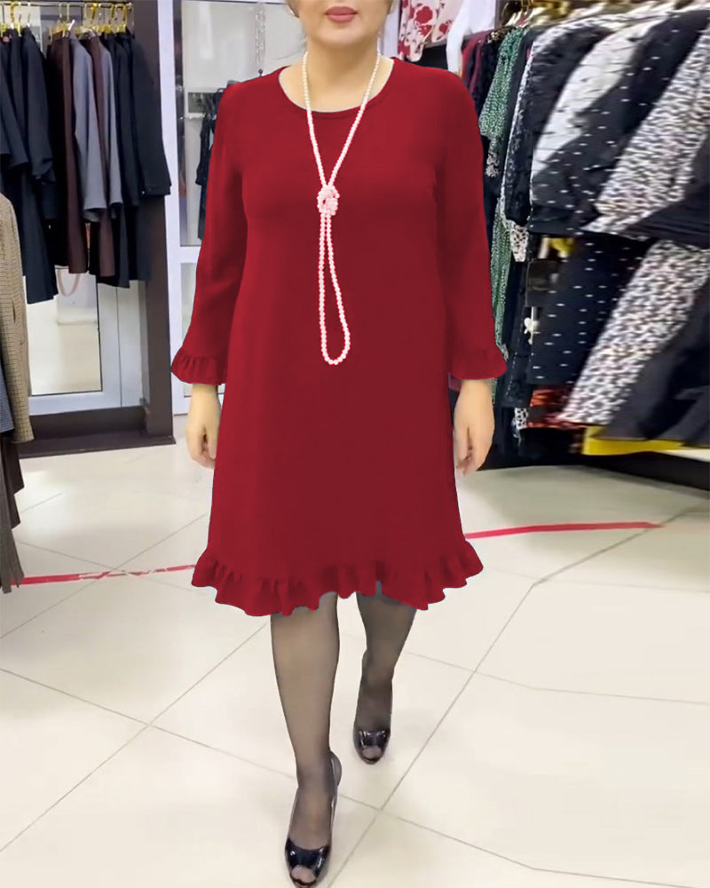 Patchwork volang enfärgad klänning