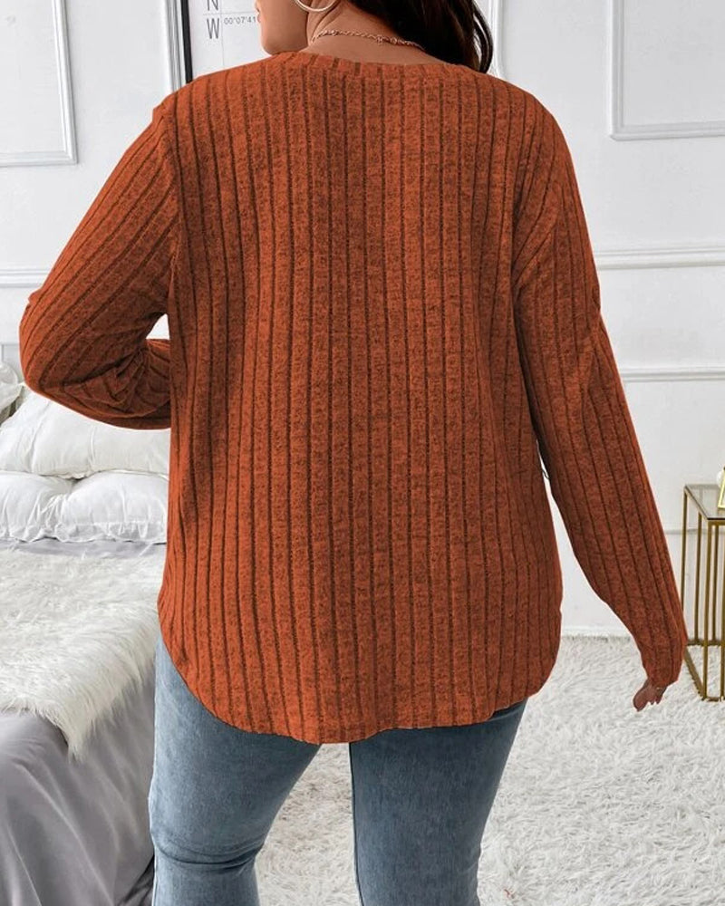 Enfärgade blusar med lång ärm