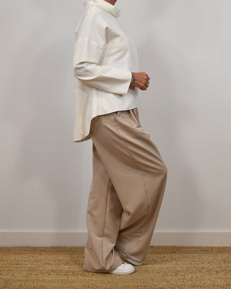 Långärmad enkel avslappnad topp