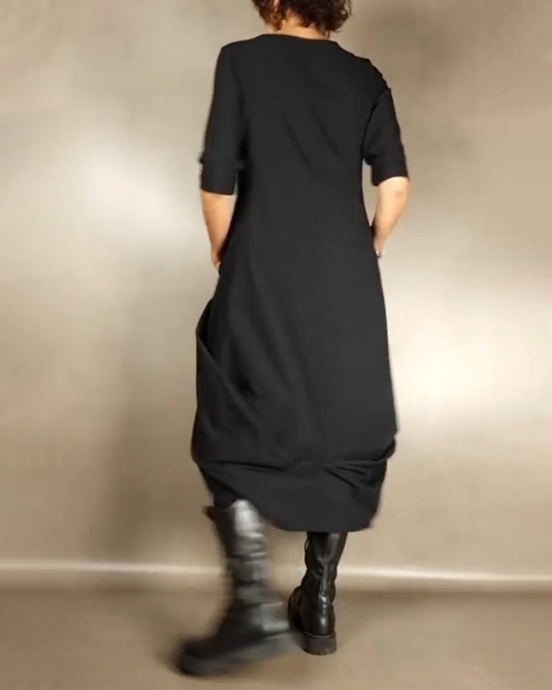 Lös A-line klänning med fickor