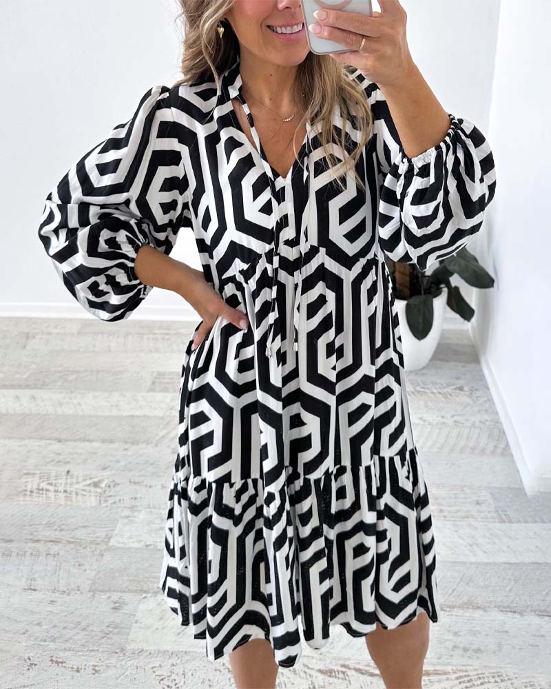 Klänningar med lediga stilar och tryck