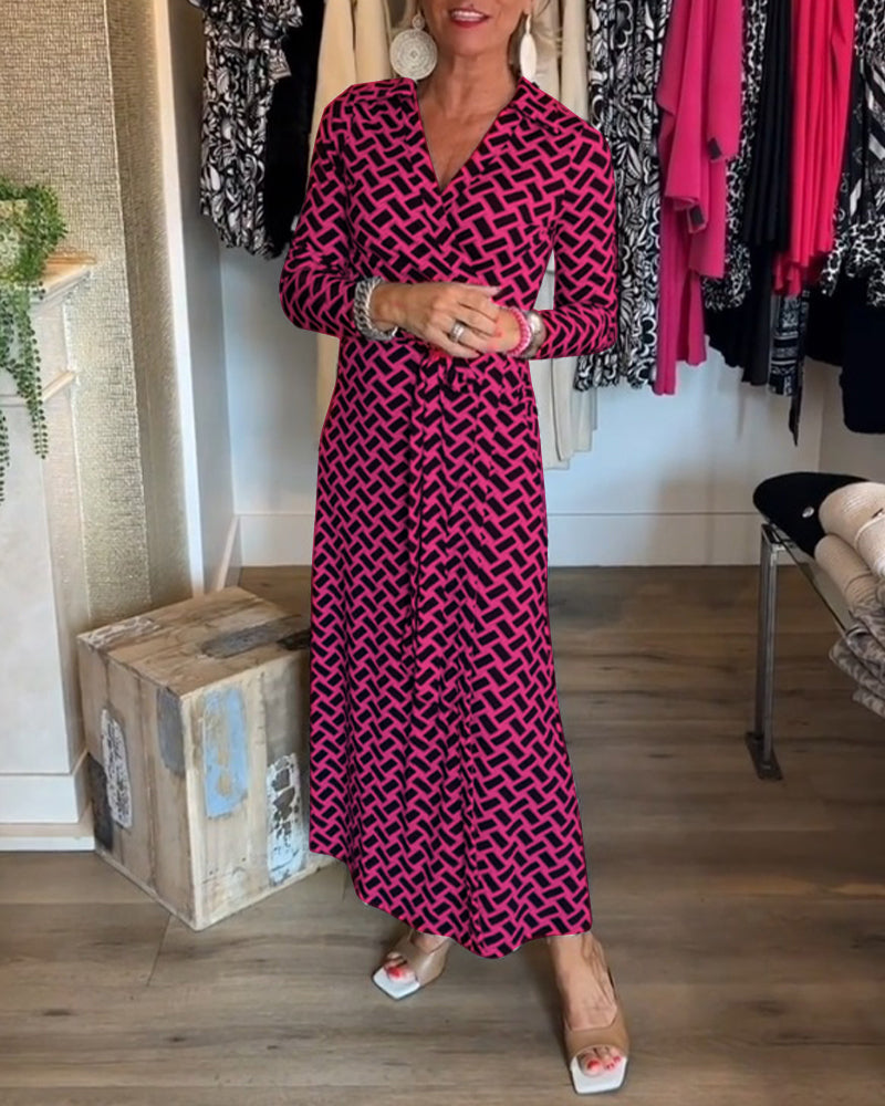 Klänningar med slimming funktioner och tryck