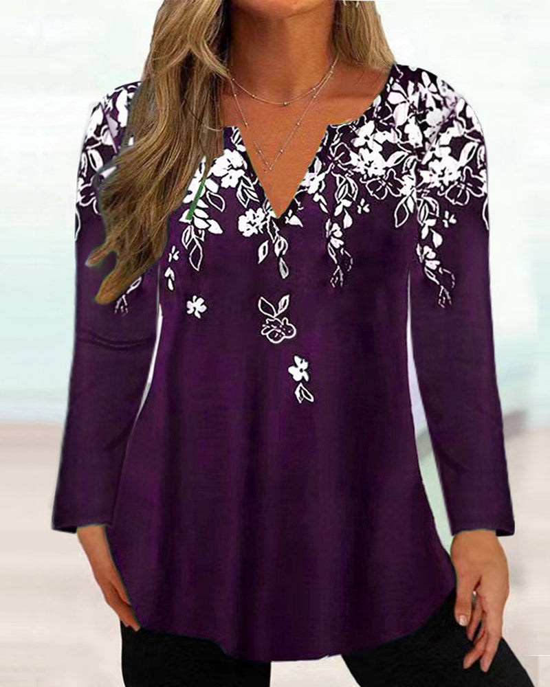 Långärmade toppar med V-ringning