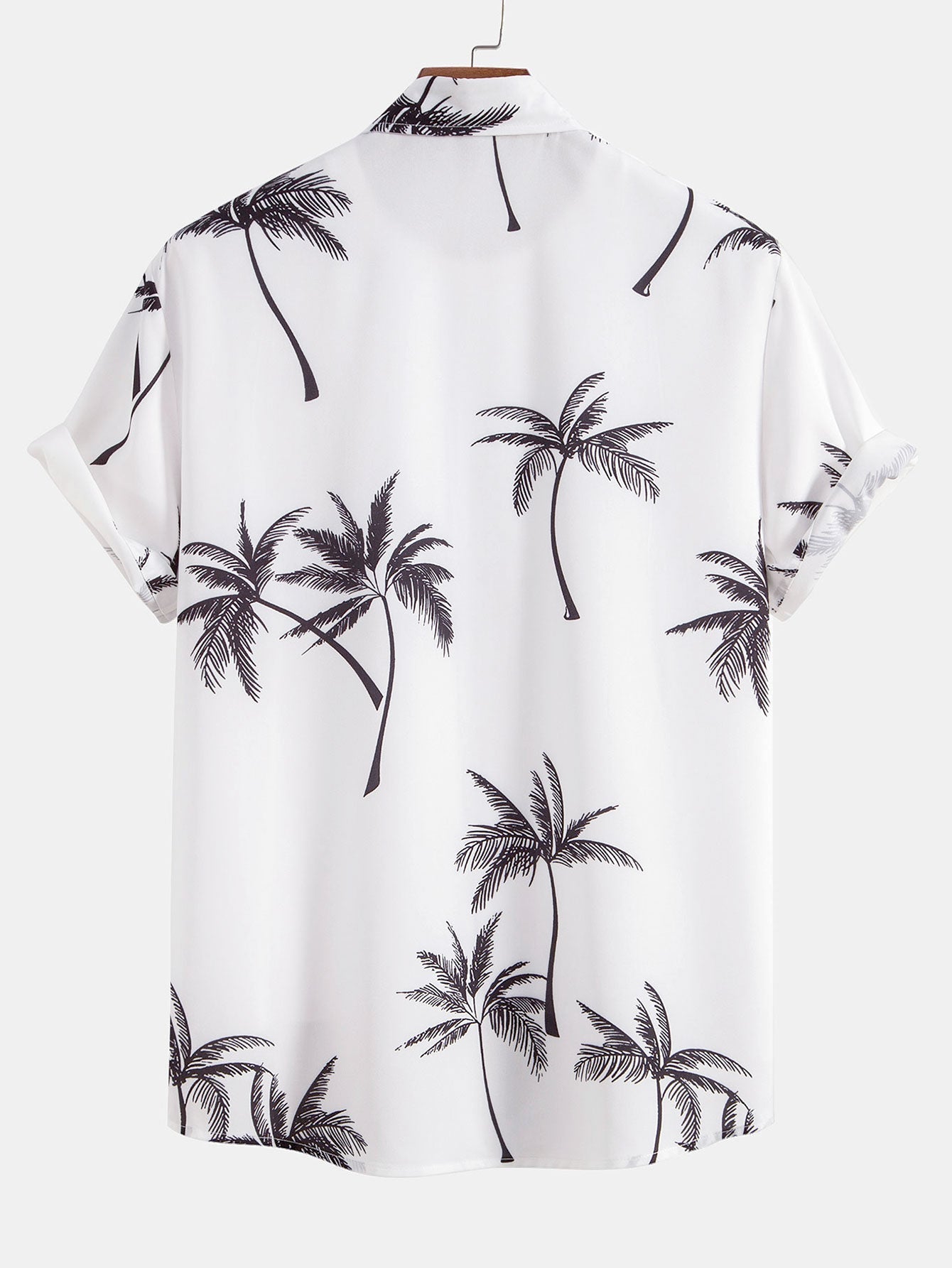 Palm Tree Print Button Up Skjorta & badshorts