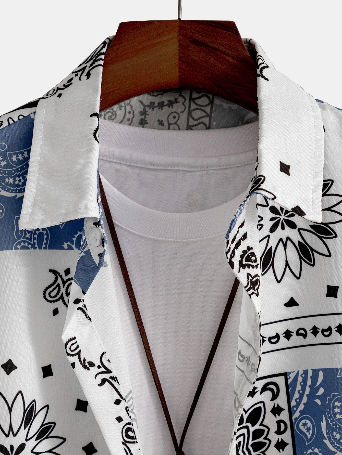 Paisley Print Button Up Skjorta & Shorts