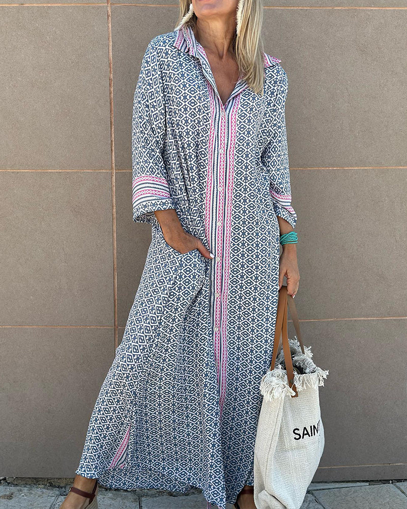 Långärmad klänning med lapel