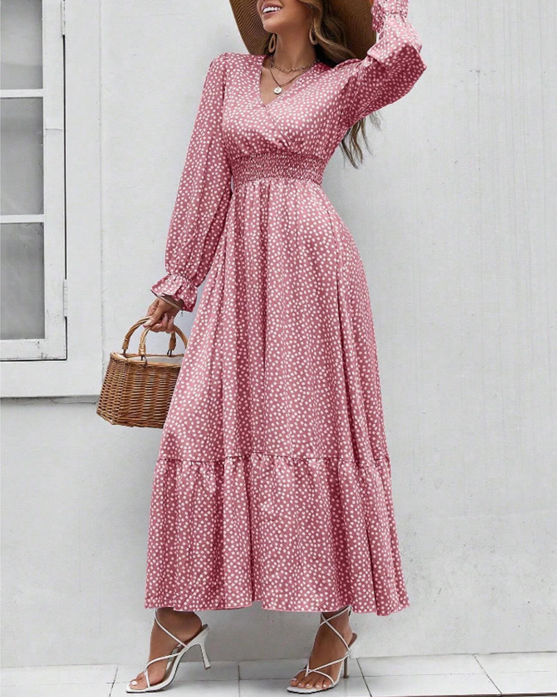 Maxiklänning med pricktryck