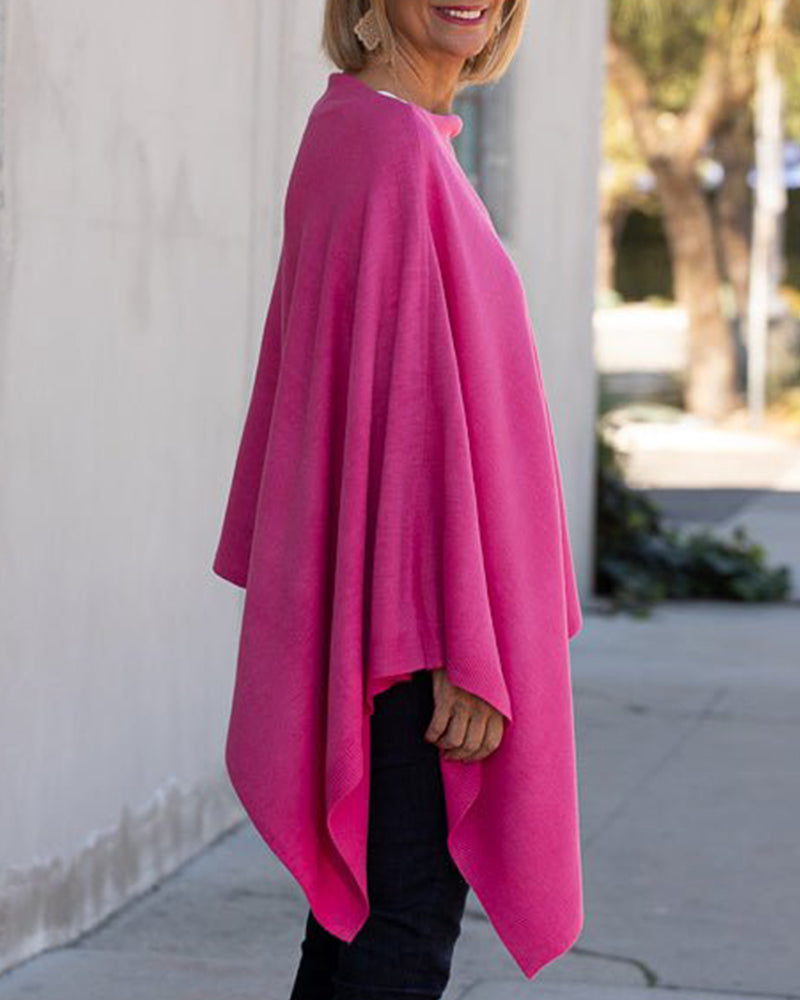 Fuchsia dragsnöre-poncho