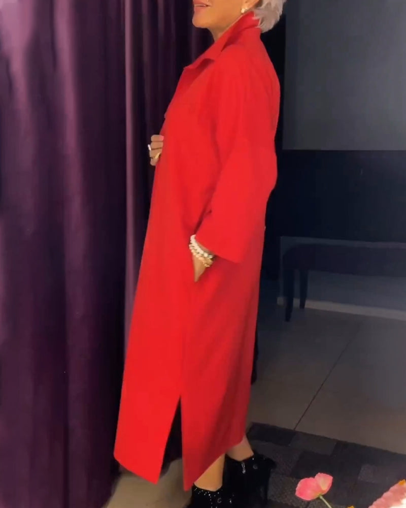 Klänning med avslappnad passform och skjortkrage