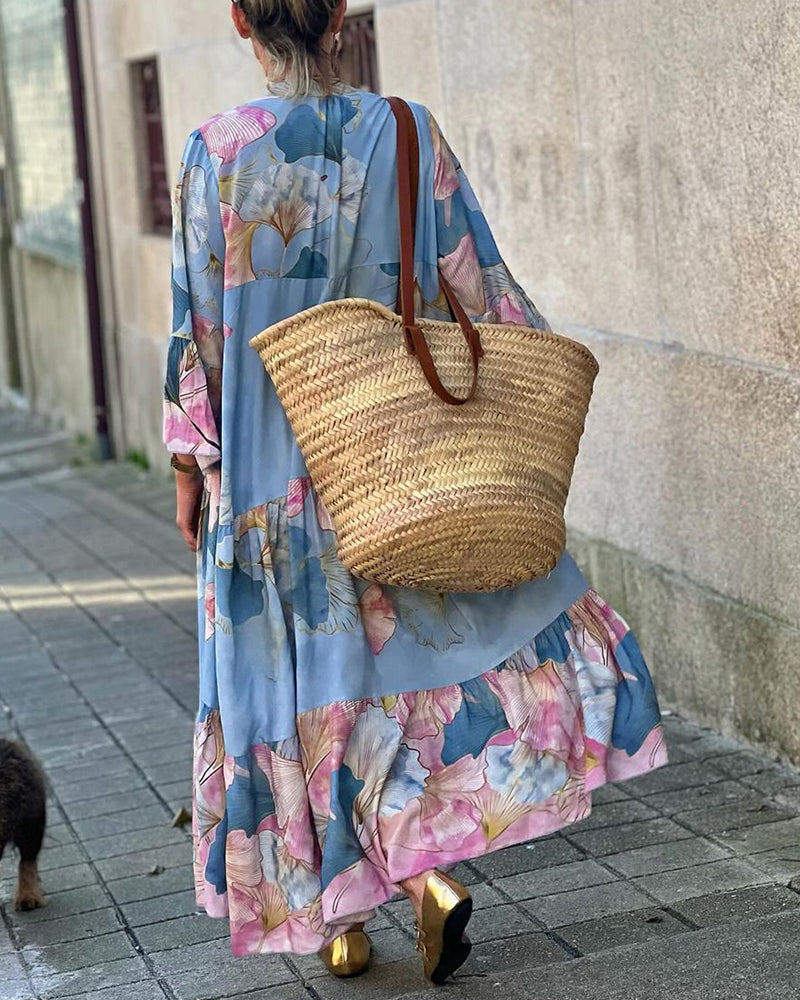 Klänningar med söta lösa stilar och tryck
