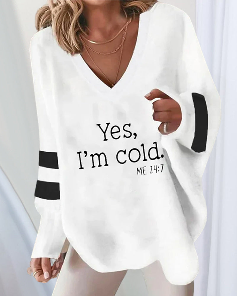 Randig topp med långa ärmar