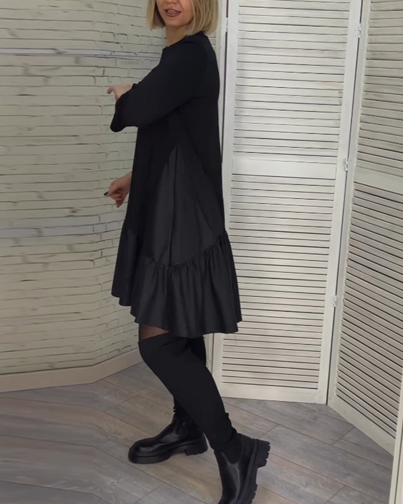 Klänning med rund hals och elegans