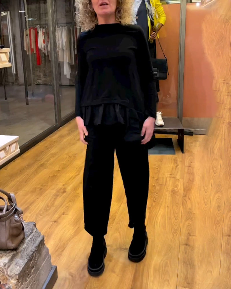 Patchwork volang enfärgad topp