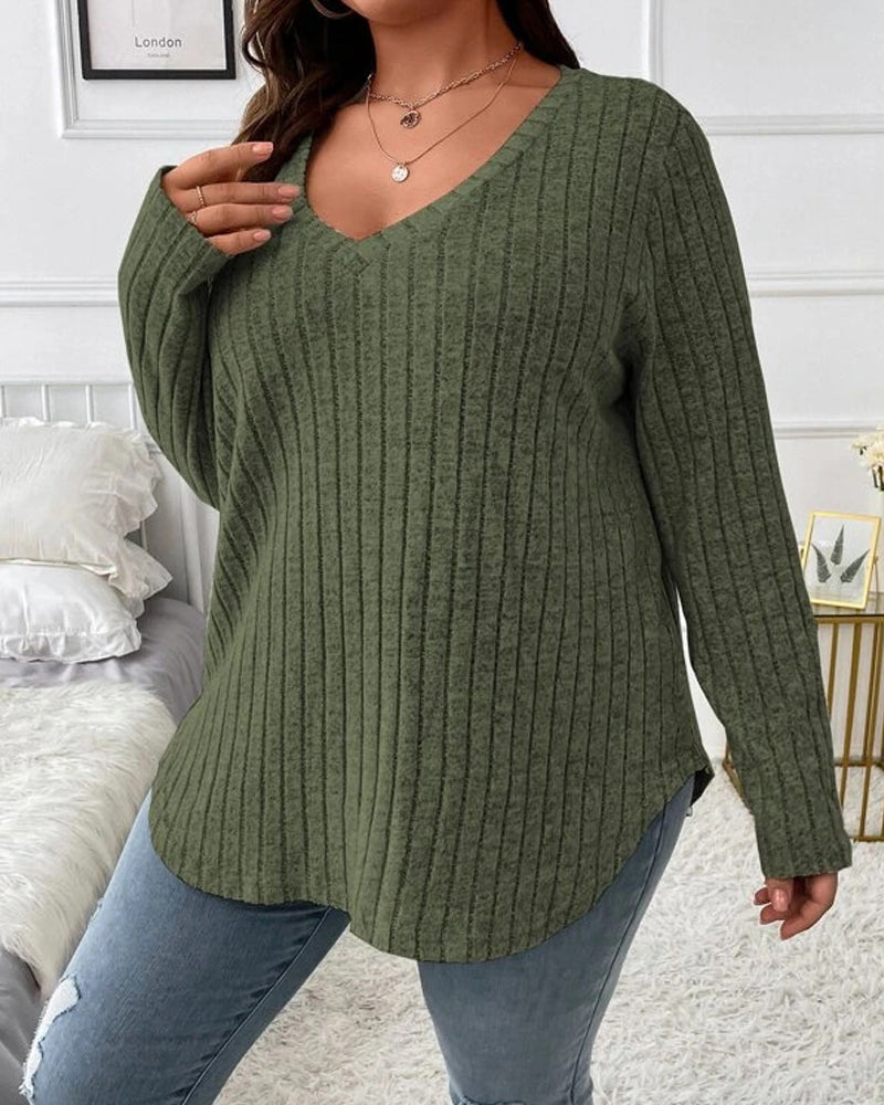 Enfärgade blusar med lång ärm