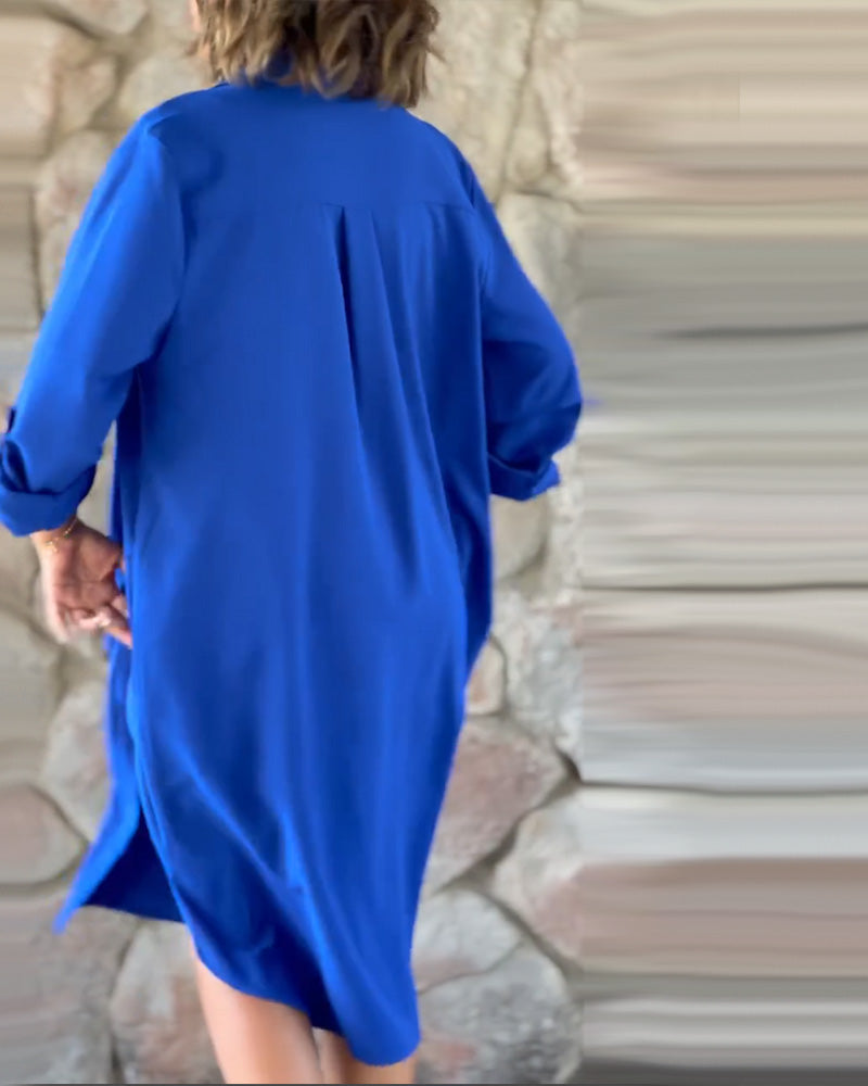 Enfärgad långärmad topp