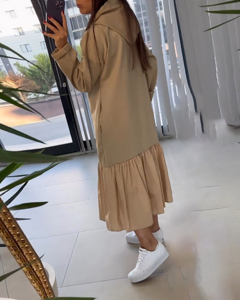 Långärmad Klänning Med Fickor