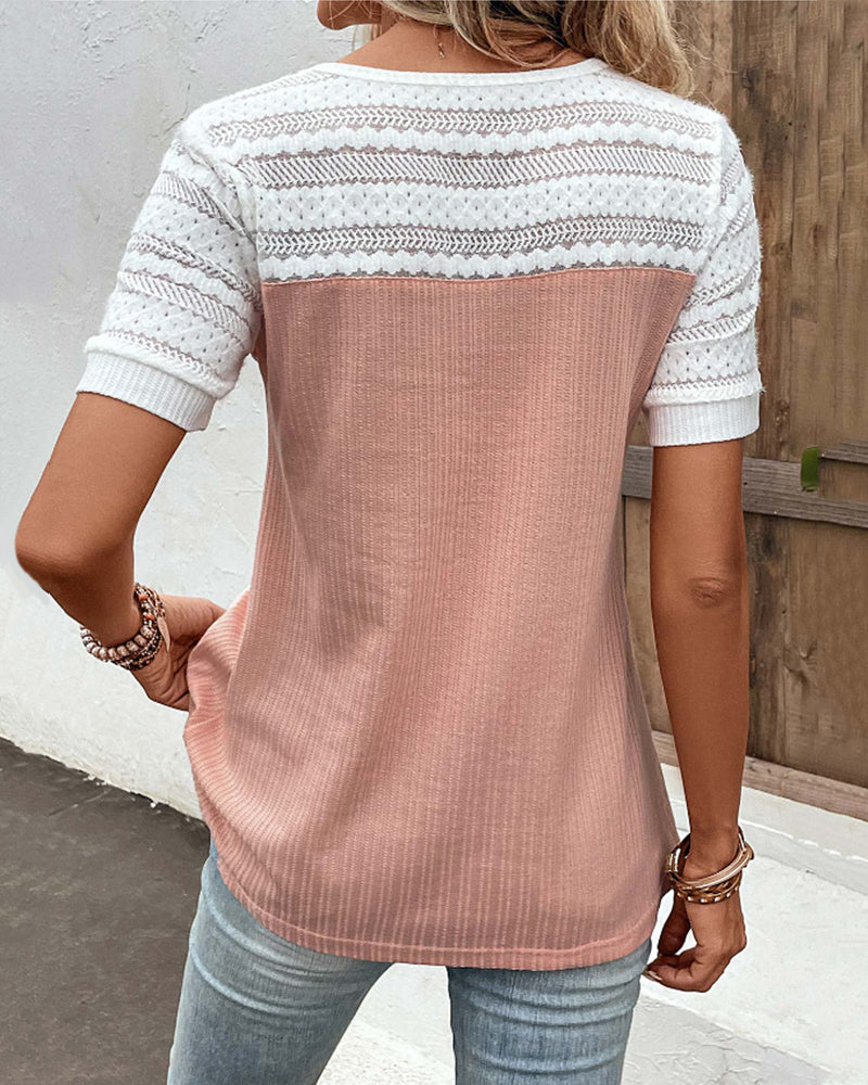 Kortärmad spetsblus